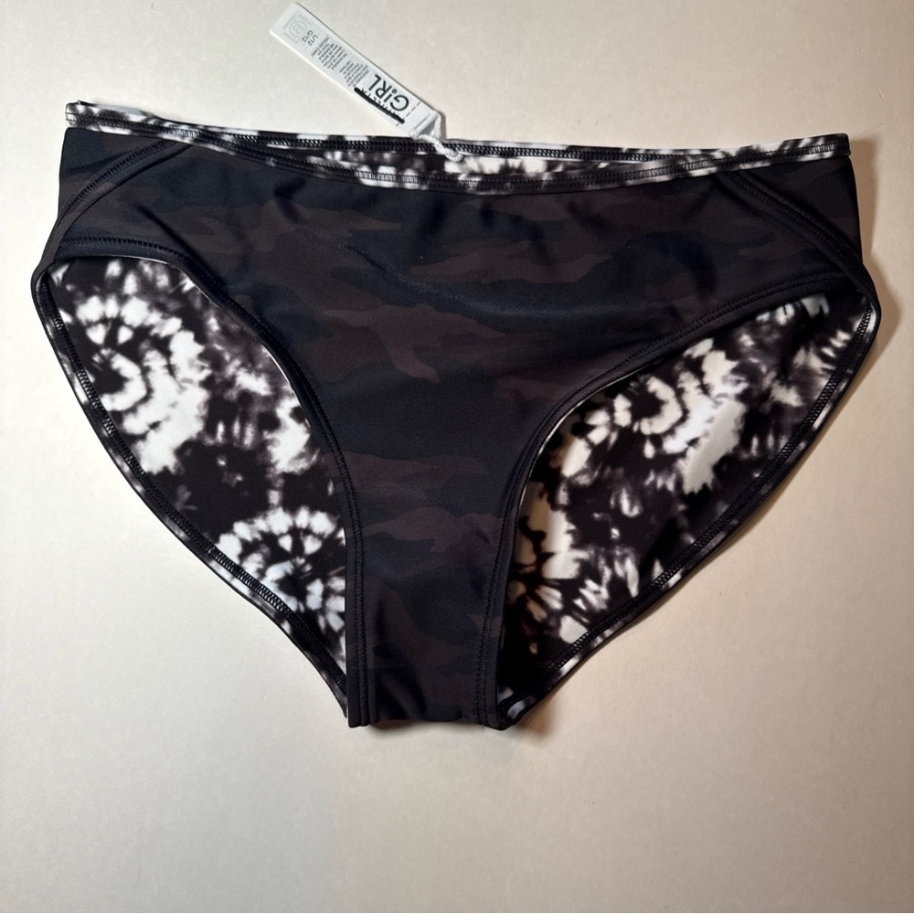 Athleta Girl Reversible Bikini Bottom - L/12 - Camo Tie Dye NWOT Swimwear